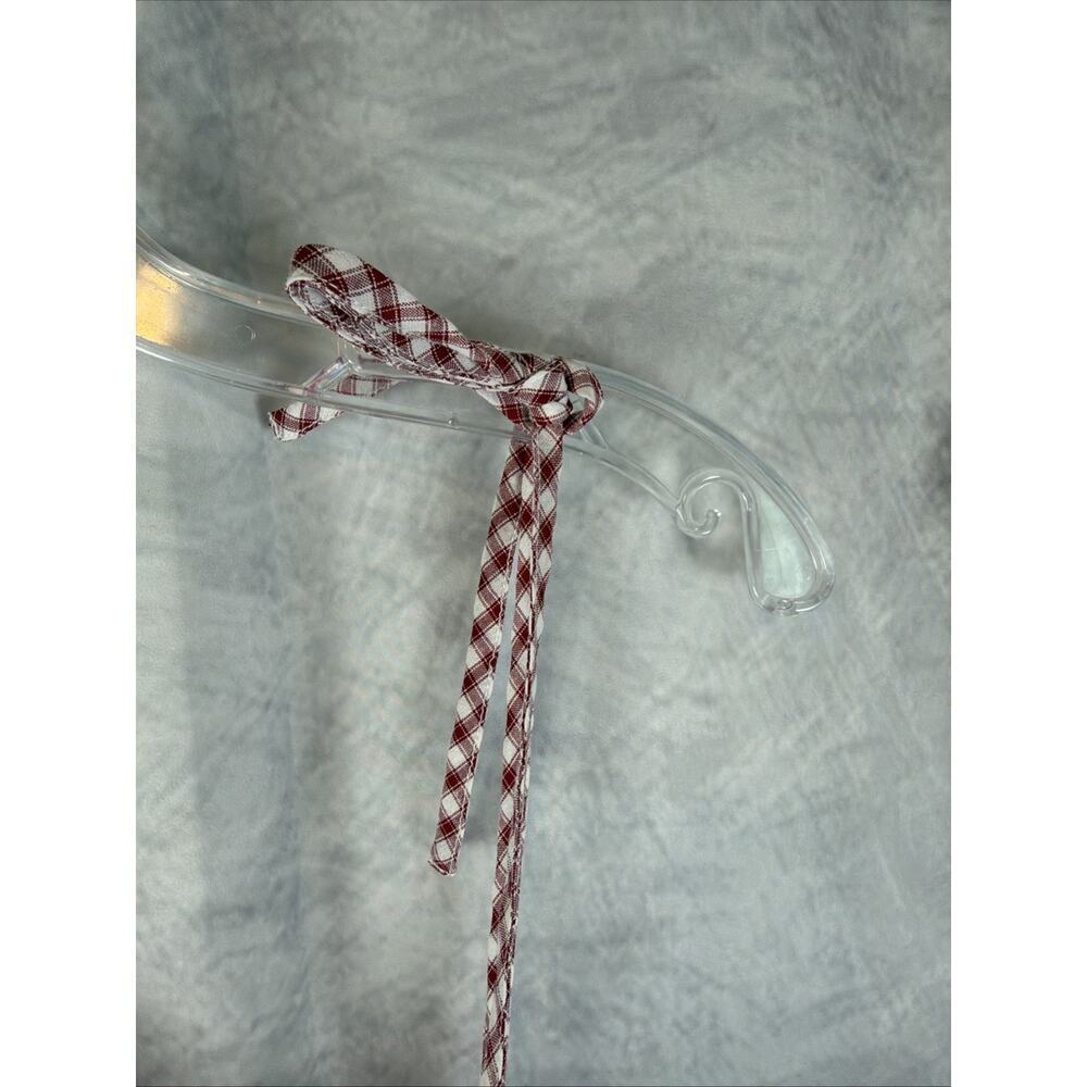 Princess Polly Gingham Mini Dress Red Check White Lace Tie Strap Sundress US 6 - Picture 8 of 10